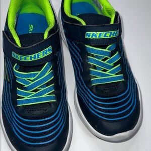 Skechers Blue and Neon Green Kids' Shoes